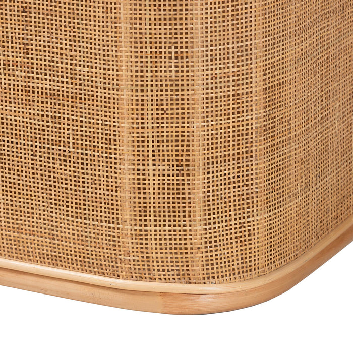 Ishana Natural Rattan Storage Bench – Boho Lift-Top Seat