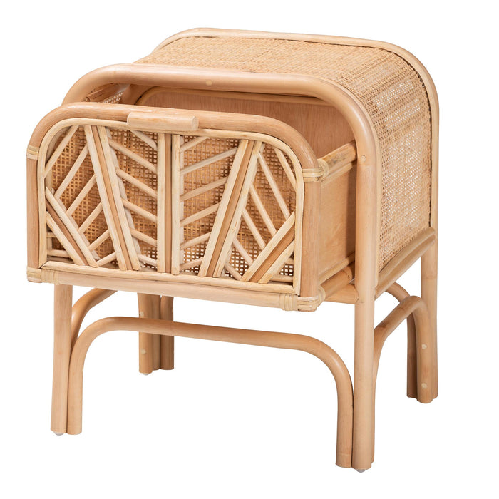 CARABELLA BOHEMIAN NATURAL RATTAN 1-DRAWER NIGHTSTAND