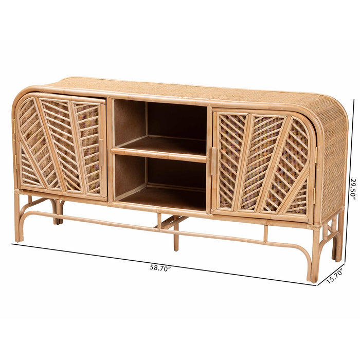 CARABELLA BOHEMIAN NATURAL RATTAN 2-DOOR STORAGE CABINET