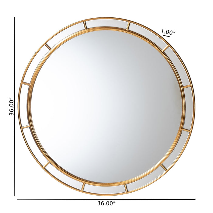 Ulvi Antique Goldleaf Round Accent Mirror