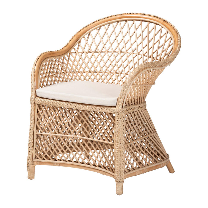 Casilda Bohemian Natural Braided Rattan Arm Chair