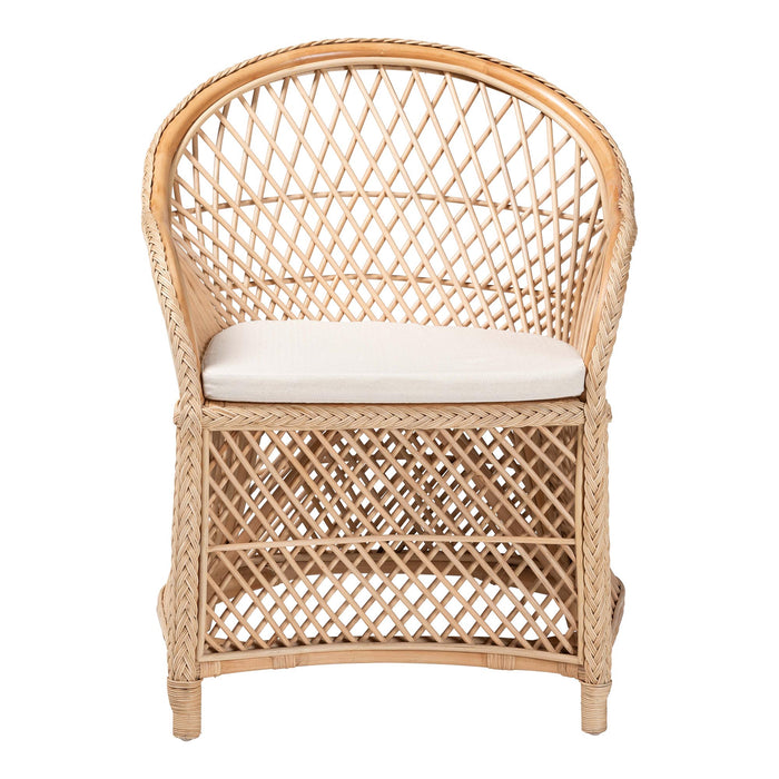 Casilda Bohemian Natural Braided Rattan Arm Chair