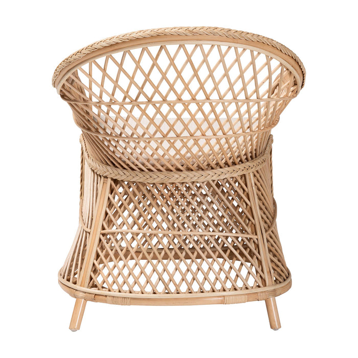 Casilda Bohemian Natural Braided Rattan Arm Chair
