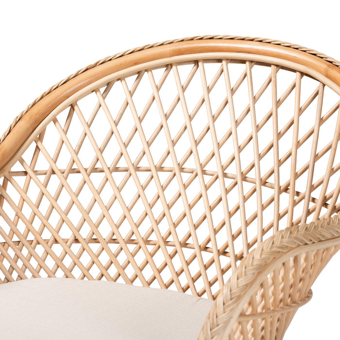 Casilda Bohemian Natural Braided Rattan Arm Chair