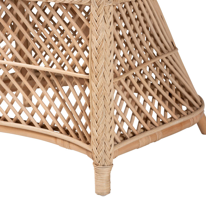 Casilda Bohemian Natural Braided Rattan Arm Chair