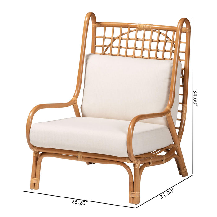 Helina Bohemian Light Honey Rattan Accent Chair