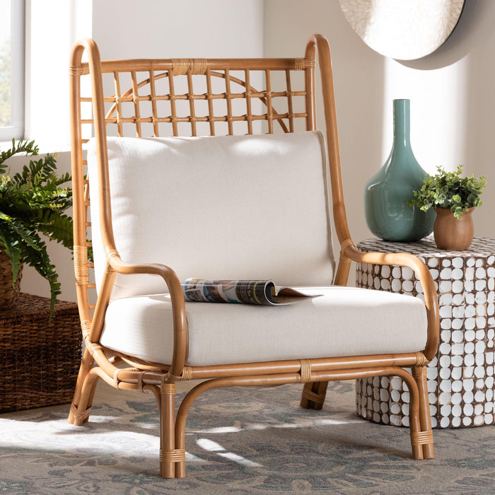 Helina Bohemian Light Honey Rattan Accent Chair