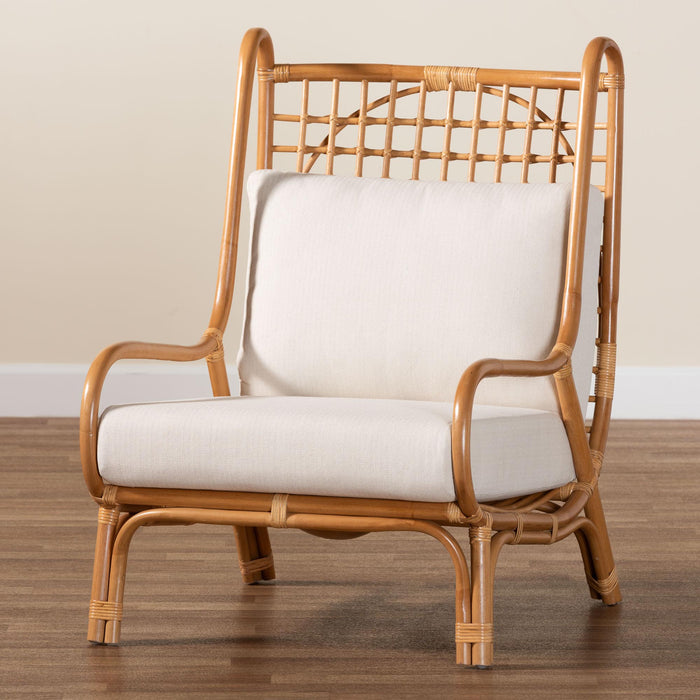 Helina Bohemian Light Honey Rattan Accent Chair