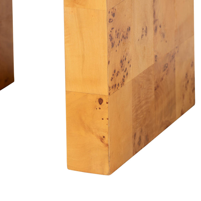 Revelle Mappa Real Burl Wood End Table