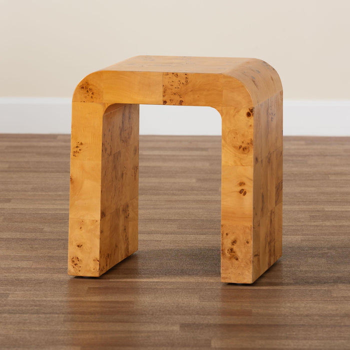 Revelle Mappa Real Burl Wood End Table