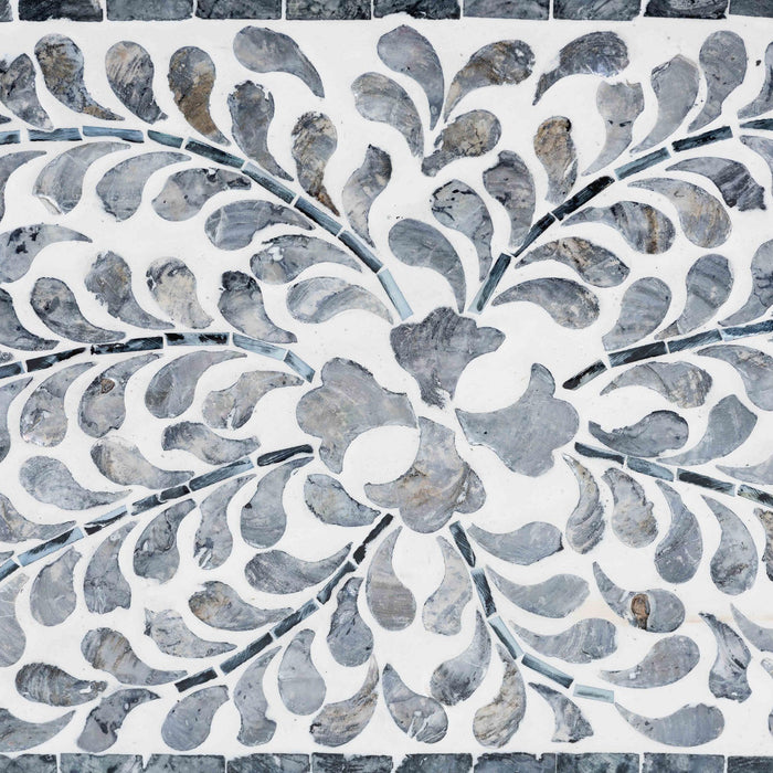 Diata Coastal Black and White Mother of Pearl Capiz Shell 2-Drawer Console Table