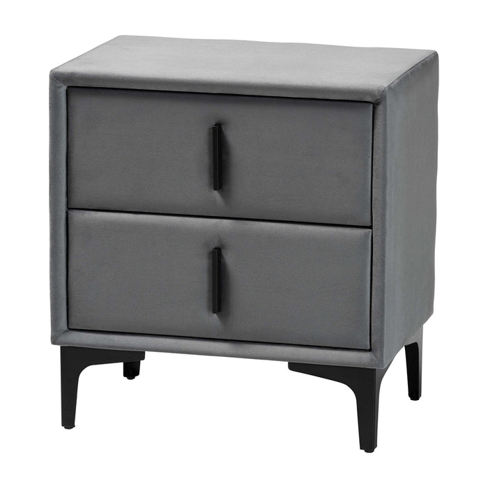 Etienne Velvet 2-Drawer Nightstand