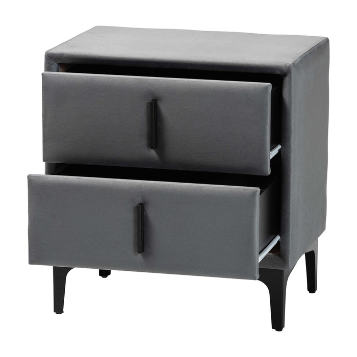 Etienne Velvet 2-Drawer Nightstand
