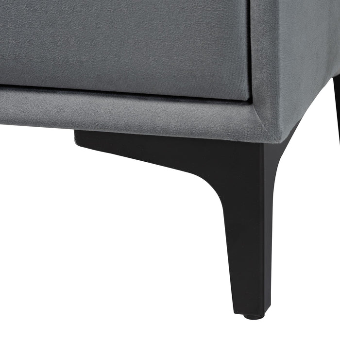 Etienne Velvet 2-Drawer Nightstand