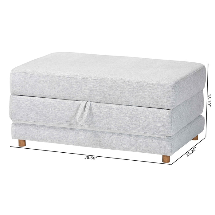 Sabriel Modern Light Grey Fabric Convertible Sleeper Ottoman