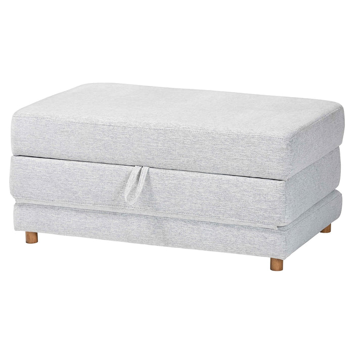 Sabriel Modern Light Grey Fabric Convertible Sleeper Ottoman