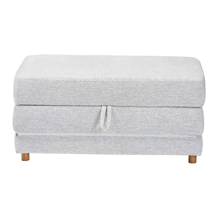 Sabriel Modern Light Grey Fabric Convertible Sleeper Ottoman