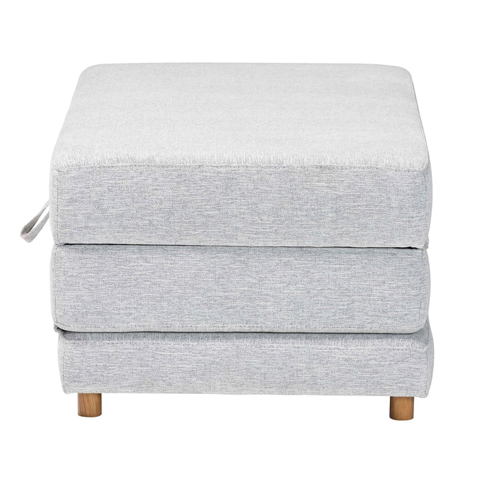Sabriel Modern Light Grey Fabric Convertible Sleeper Ottoman