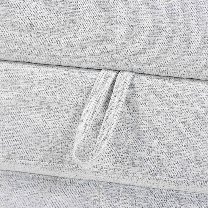 Sabriel Modern Light Grey Fabric Convertible Sleeper Ottoman