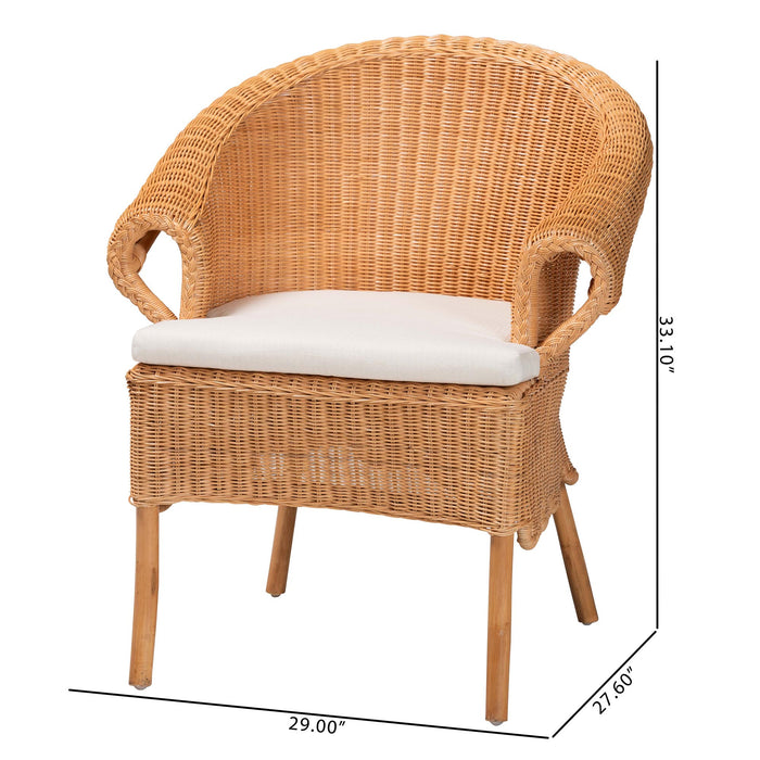 Tamara Bohemian Braided Honey Rattan Dining Chair
