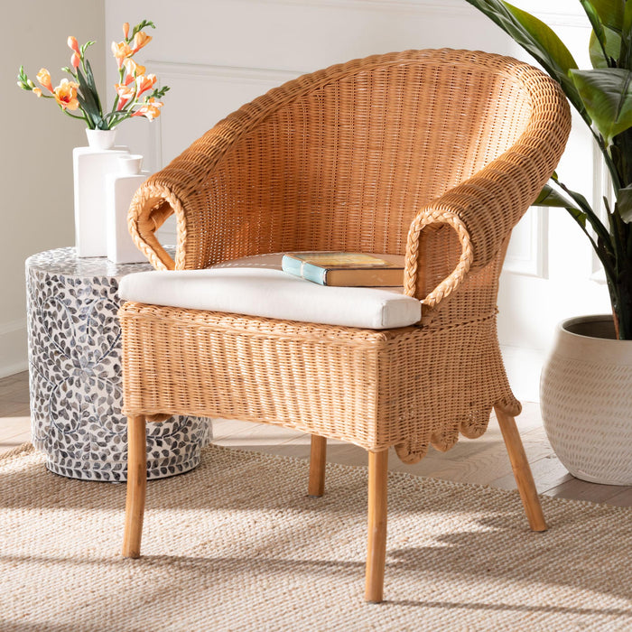 Tamara Bohemian Braided Honey Rattan Dining Chair