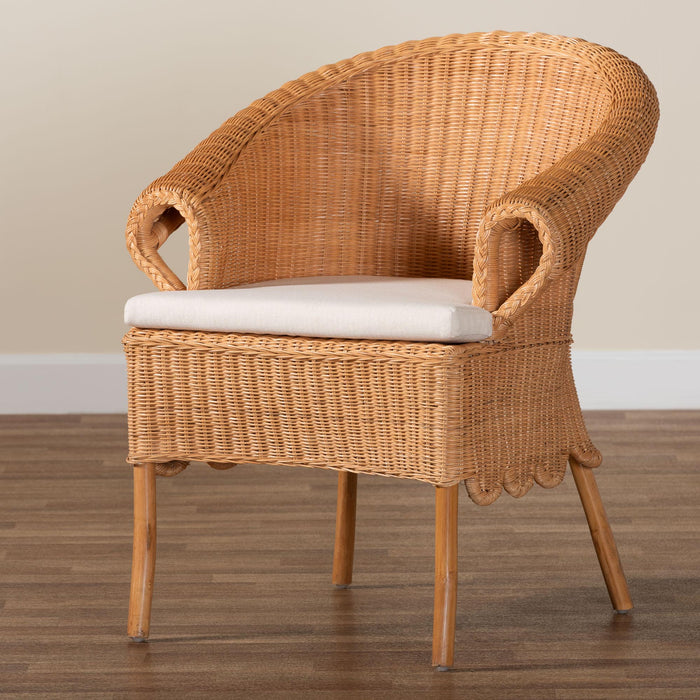 Tamara Bohemian Braided Honey Rattan Dining Chair