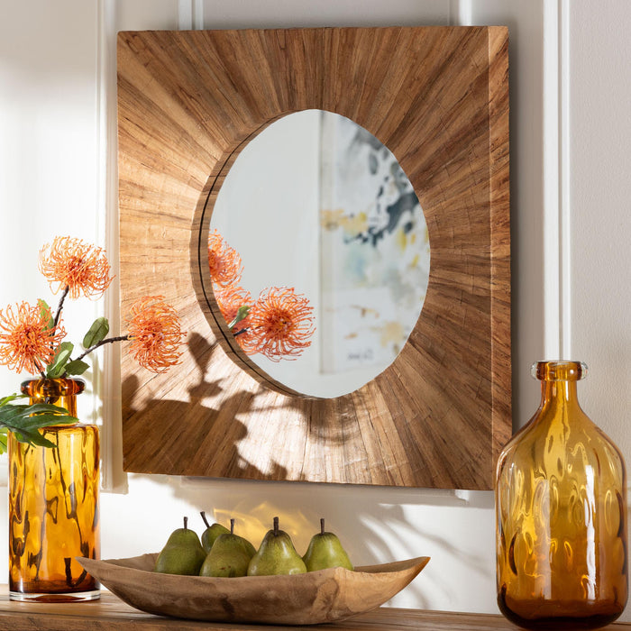 Mosa Bohemian Pealed Grasscloth Accent Mirror