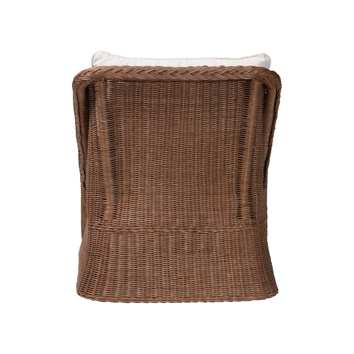 Derris Bohemian Rattan 2-Piece Arm Chair and Footstool Set