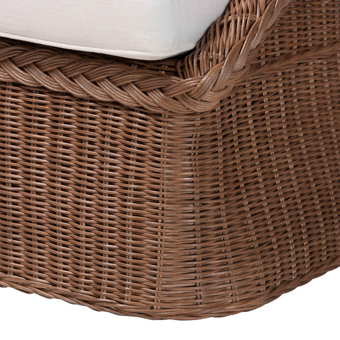 Derris Bohemian Rattan 2-Piece Arm Chair and Footstool Set