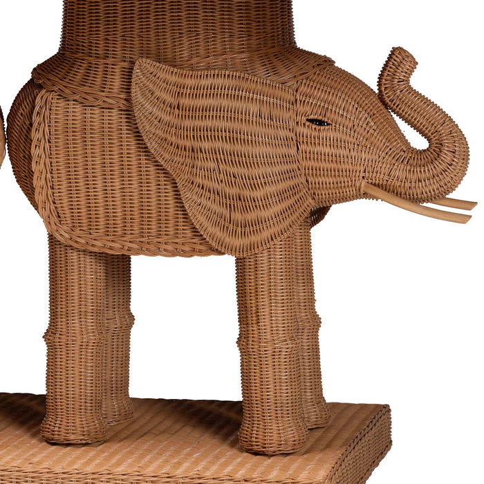 Elissa Bohemian Honey Rattan Elephant Console Table/Light Honey