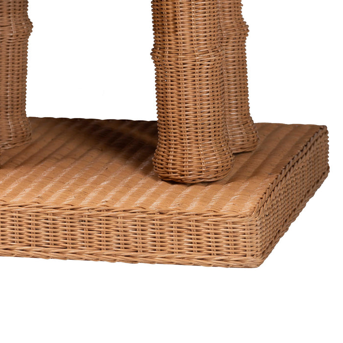 Elissa Bohemian Honey Rattan Elephant Console Table/Light Honey