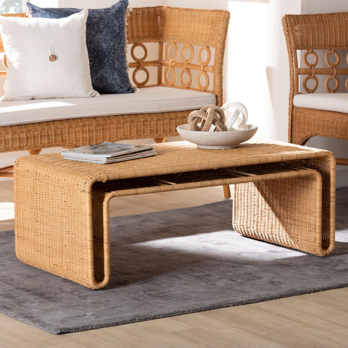 Nevada Bohemian Light Honey Rattan Coffee Table