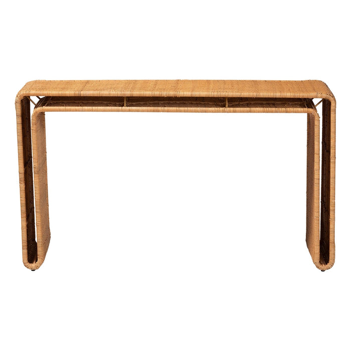 Nevada Bohemian Light Honey Rattan Console Table