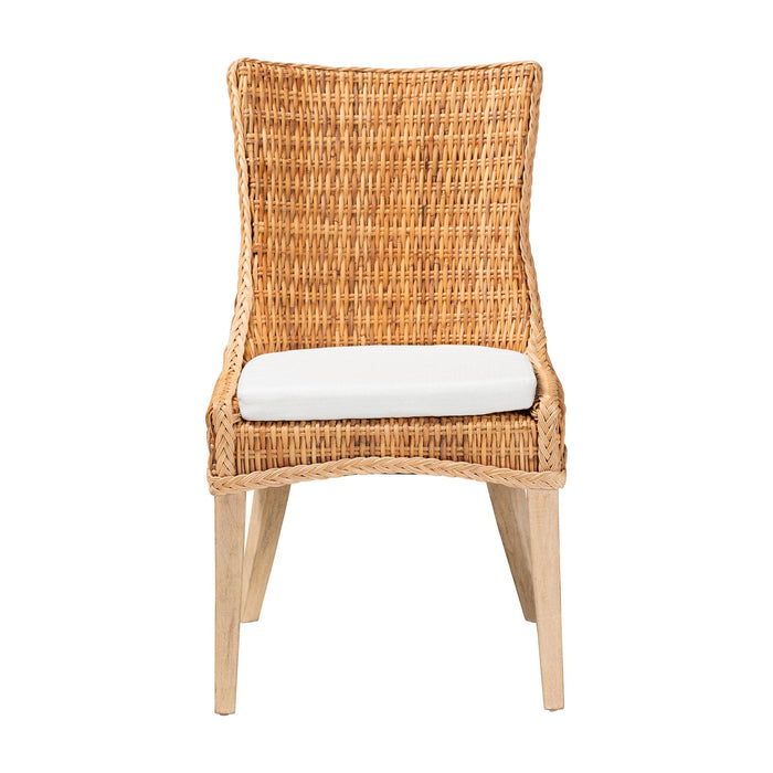 Derris Natural Rattan Dining Chair with Cushion – Light Honey