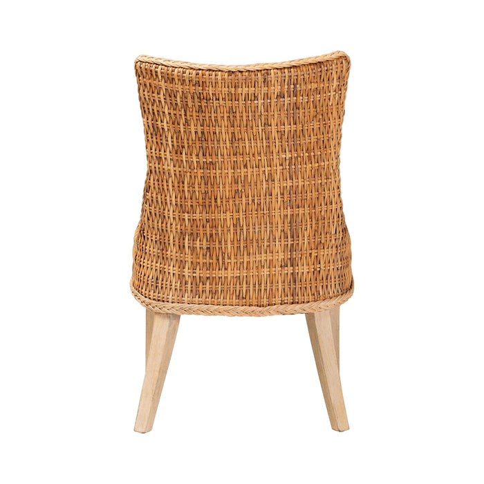 Derris Natural Rattan Dining Chair with Cushion – Light Honey