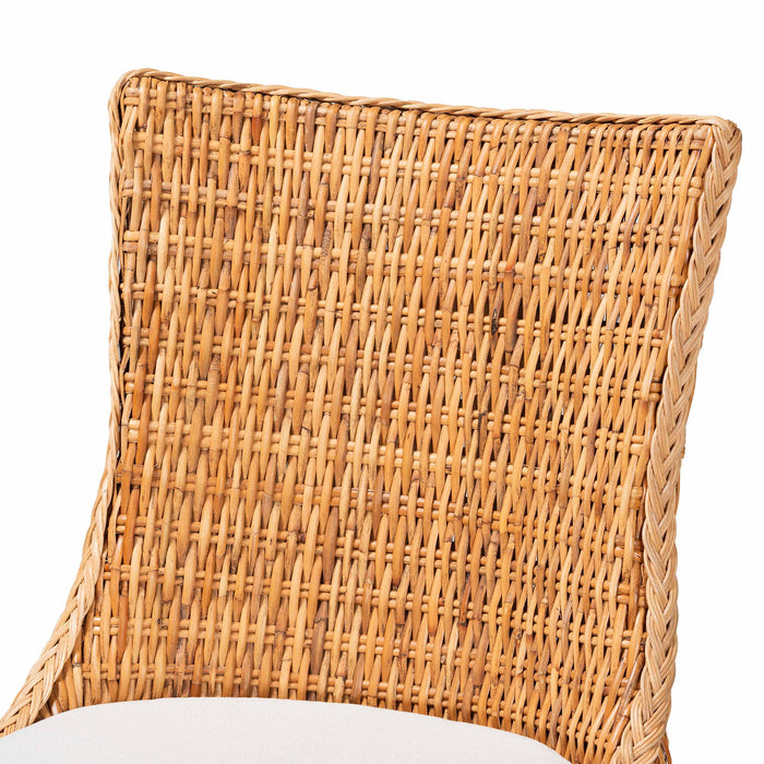 Derris Natural Rattan Dining Chair with Cushion – Light Honey