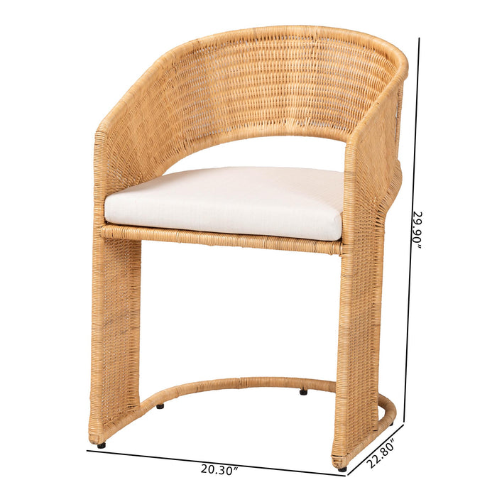 Palm Bohemian Light Honey Rattan Dining Chair