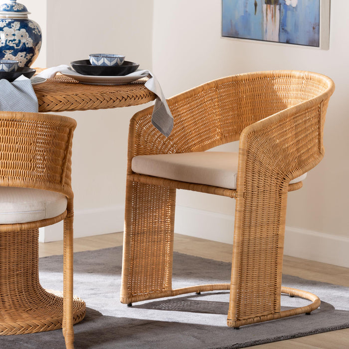 Palm Bohemian Light Honey Rattan Dining Chair