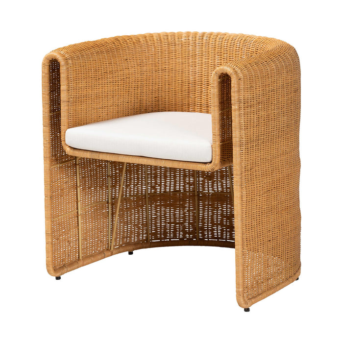 Carina Natural Rattan Barrel Dining Chair – Light Honey