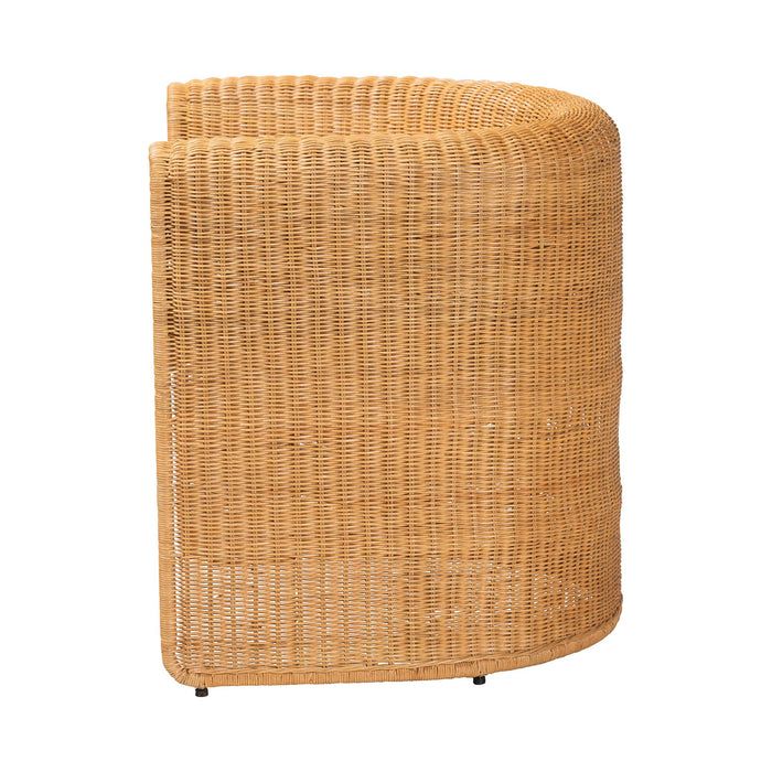 Carina Natural Rattan Barrel Dining Chair – Light Honey