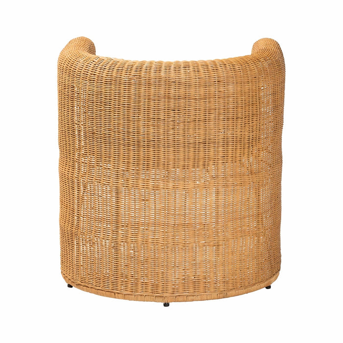 Carina Natural Rattan Barrel Dining Chair – Light Honey