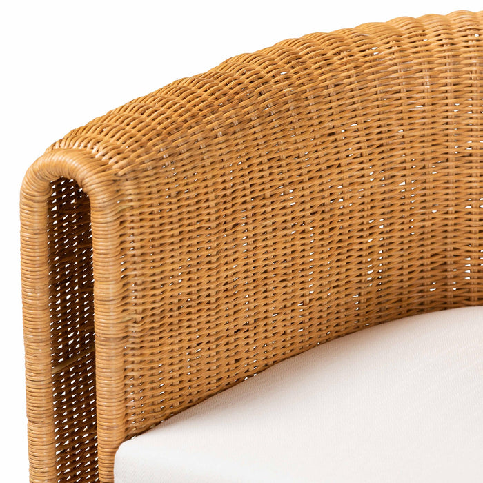 Carina Natural Rattan Barrel Dining Chair – Light Honey