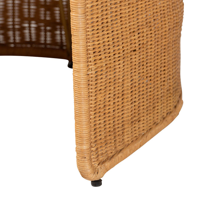 Carina Natural Rattan Barrel Dining Chair – Light Honey