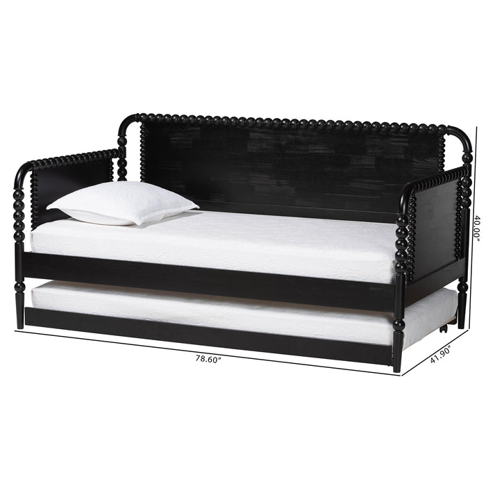 Lucera Twin Daybed with Rolling Trundle/Black