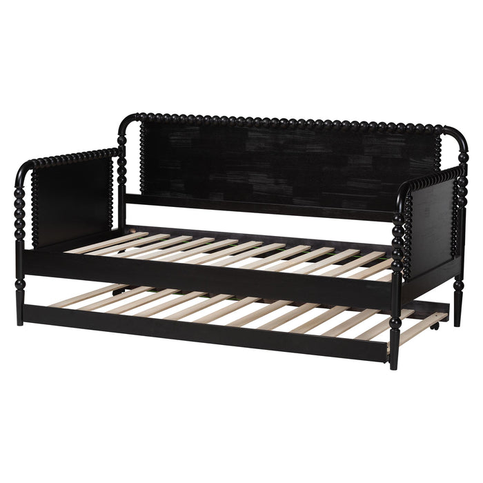 Lucera Twin Daybed with Rolling Trundle/Black