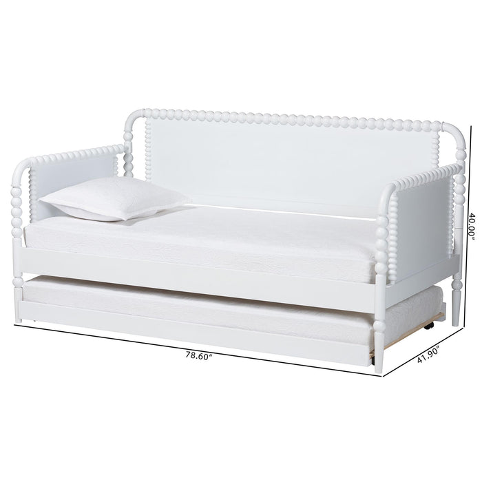 Lucera Twin Daybed with Rolling Trundle/White