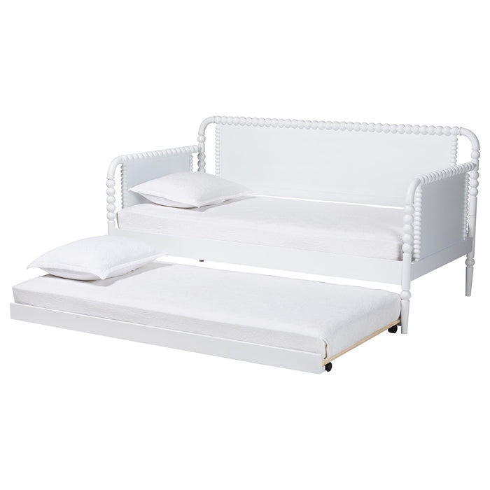 Lucera Twin Daybed with Rolling Trundle/White