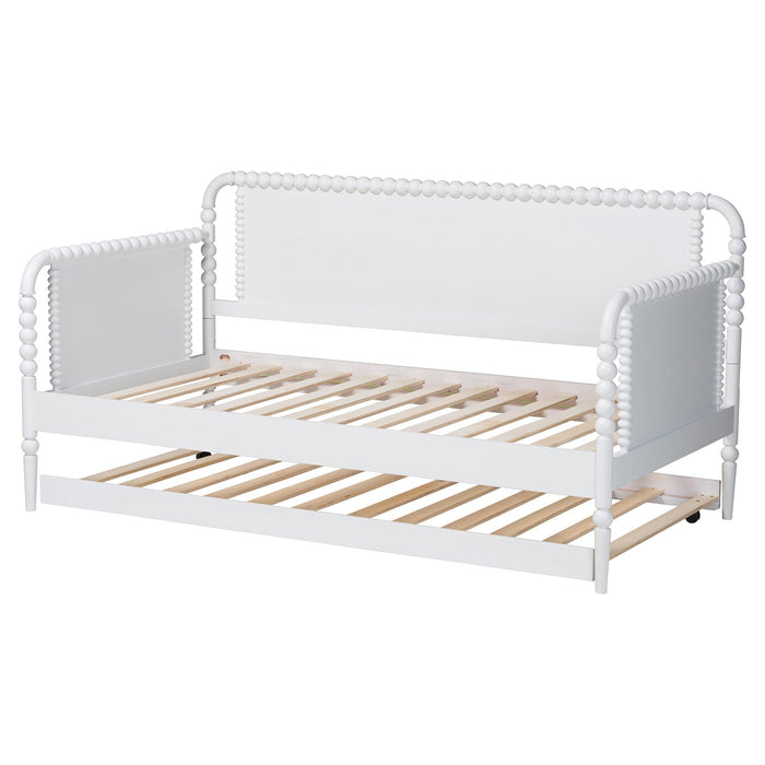 Lucera Twin Daybed with Rolling Trundle/White
