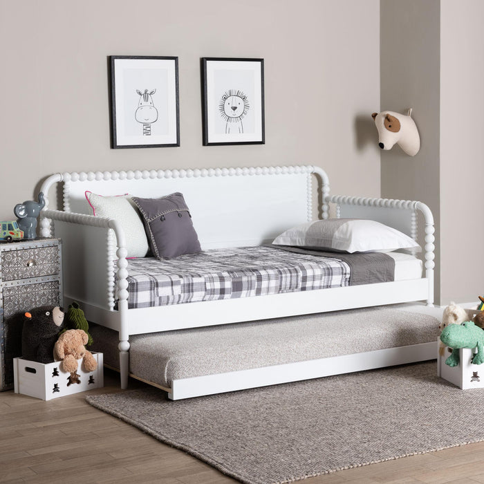 Lucera Twin Daybed with Rolling Trundle/White