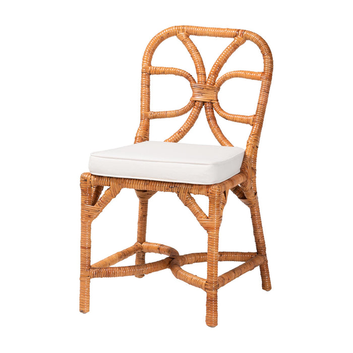 Alondra Natural Rattan Dining Chair with Removable Cushion